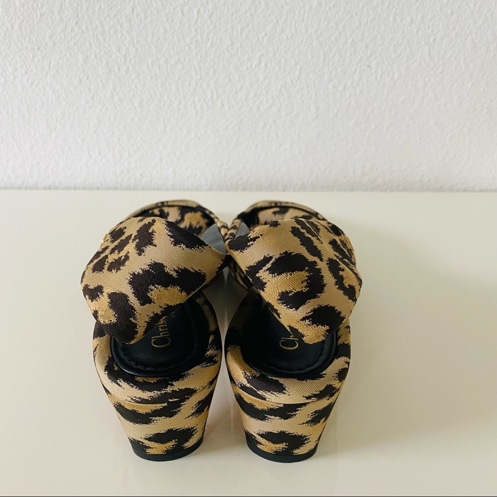 Christian Dior Mizza Slingback Pump Heels Shiny Leopard - Picture 6 of 7